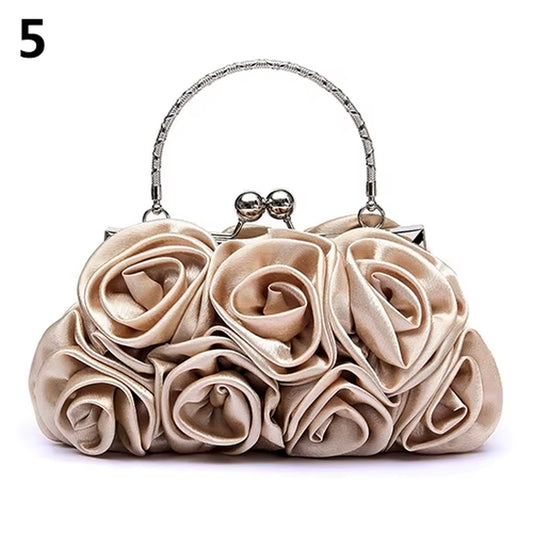 Fashion Women'S Bag Rose Flower Solid Color Handbag Casual Evening Party Wedding Handbags Luxury Women Clutch Bag Сумка Женская
