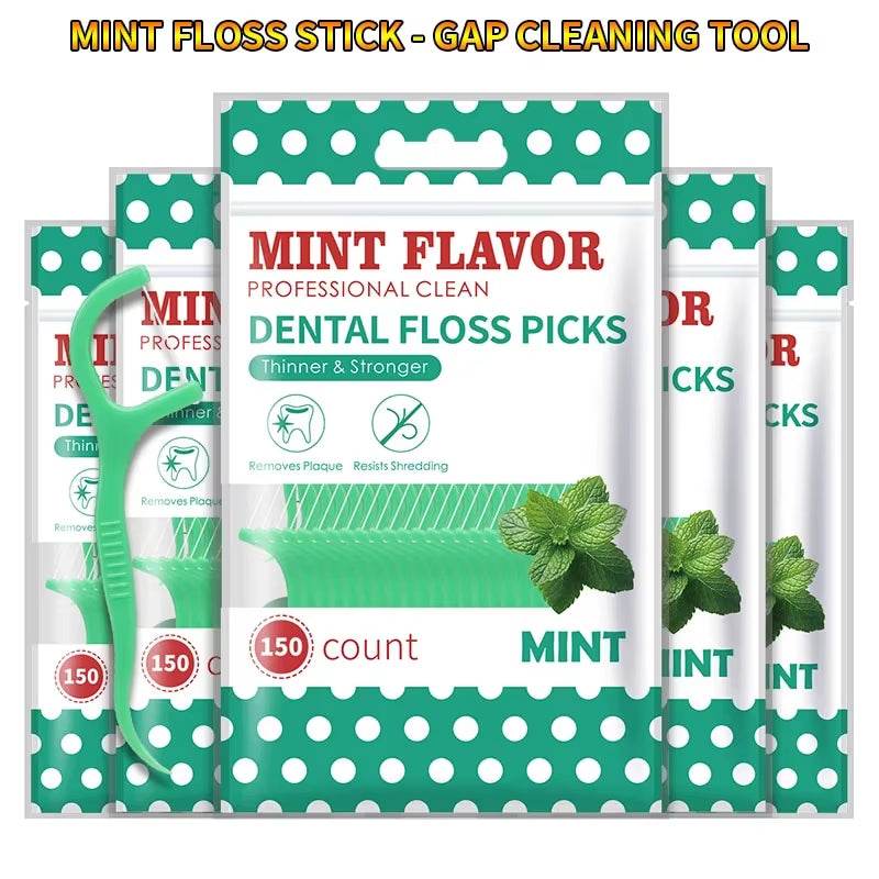 300Pcs Mint Floss Stick - Cleaning Tools for Teeth Gaps