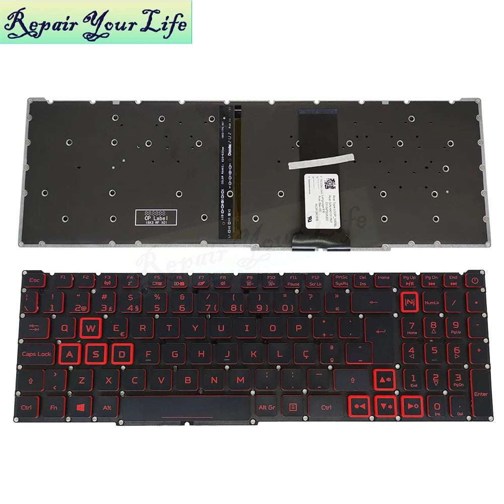 PT-BR Brazil US RU Backlit Keyboard for  Nitro 5 AN515-54 AN515-43 AN517-52 AN517-51 AN517-54 AN715-51 Spain LA IT TR GR FR