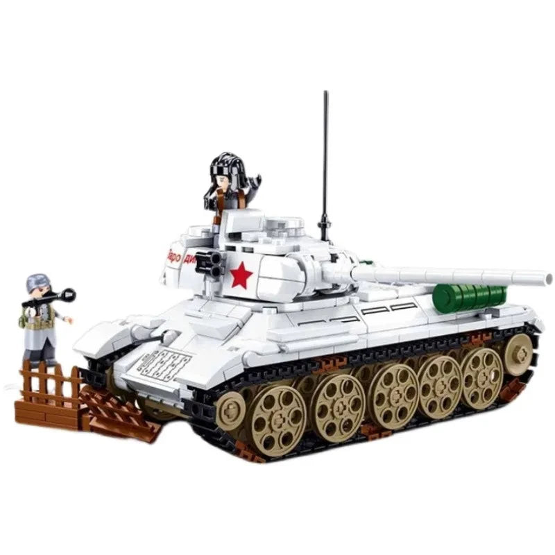 Military Series Building Blocks WW2 Heavy Main Battle Tank Leopard Tank Panther Set with Mini Figure Model Bricks Toys for Kids