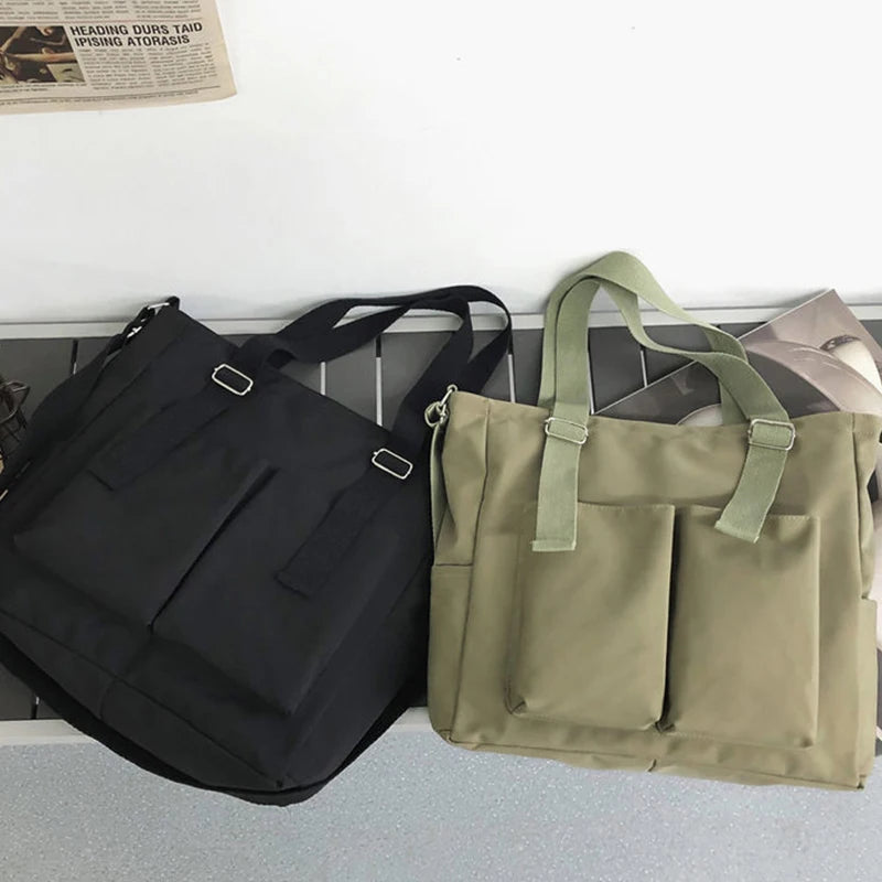 Female Simple Shoppers Bags Fashion Zipper Oxford Shoulder Handbags Waterproof Large Capacity Women'S Brand Crossbody Tote Bags