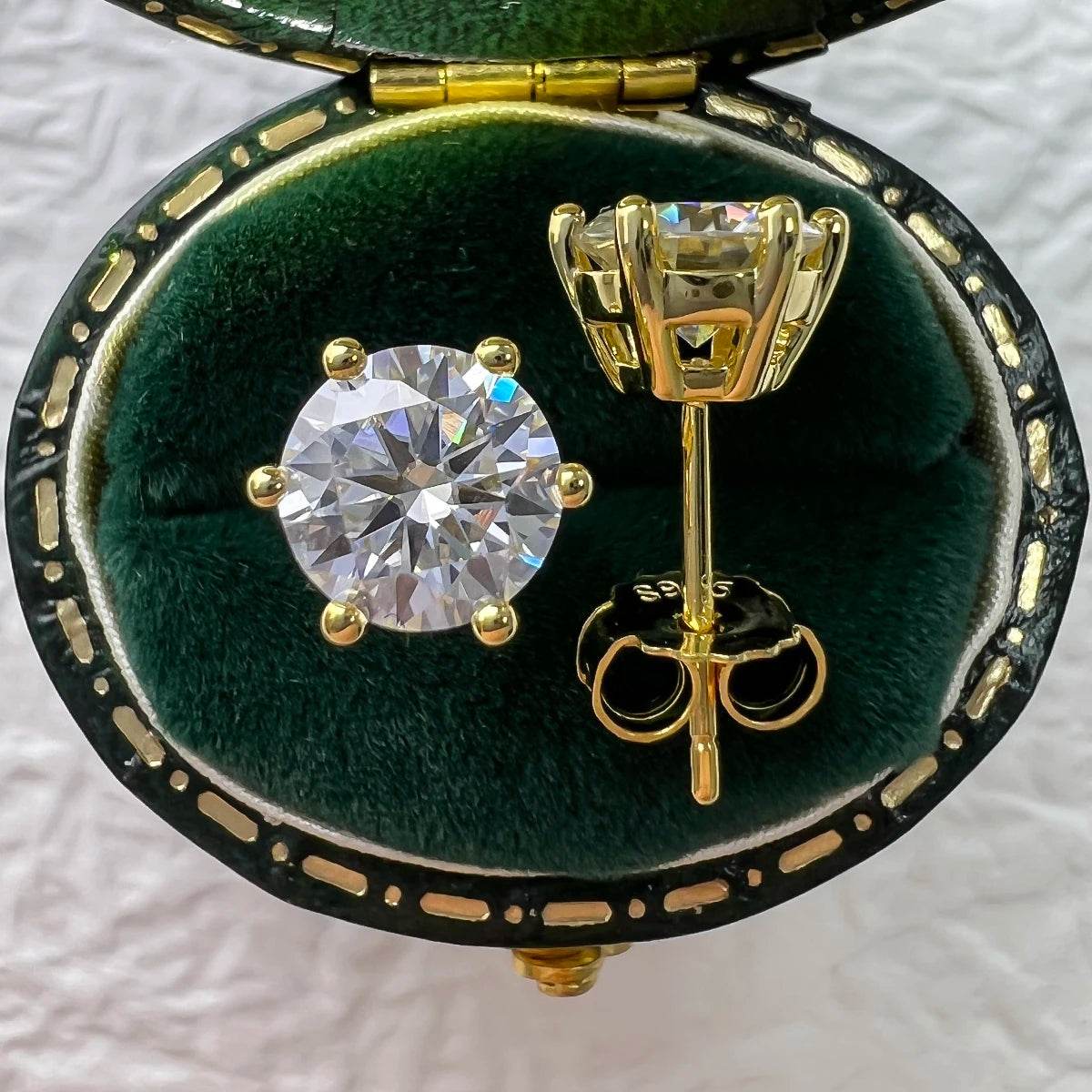 Anujewel 4/2/1Ct Total Moissanite Stud Earrings 925 Sterling Silver Certificate Moissanite Earrings Jewelry Making Supplies