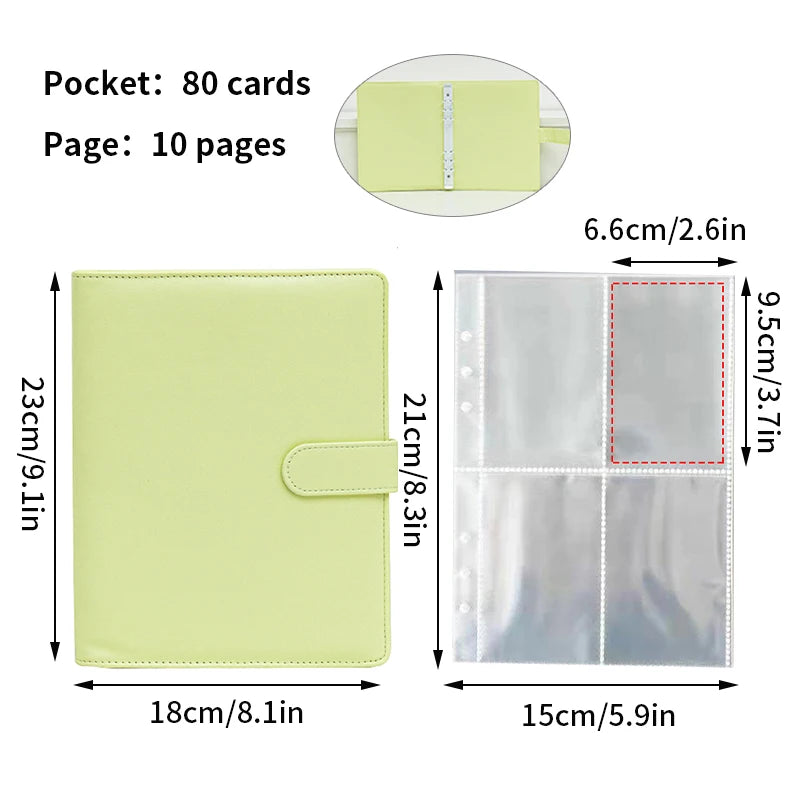 A5 PU Leather Photo Album INS Multi-Pockets Kpop Photocard Binder Photo Card Holder Card Collect Book Photo Binder Cover 포카 바인더
