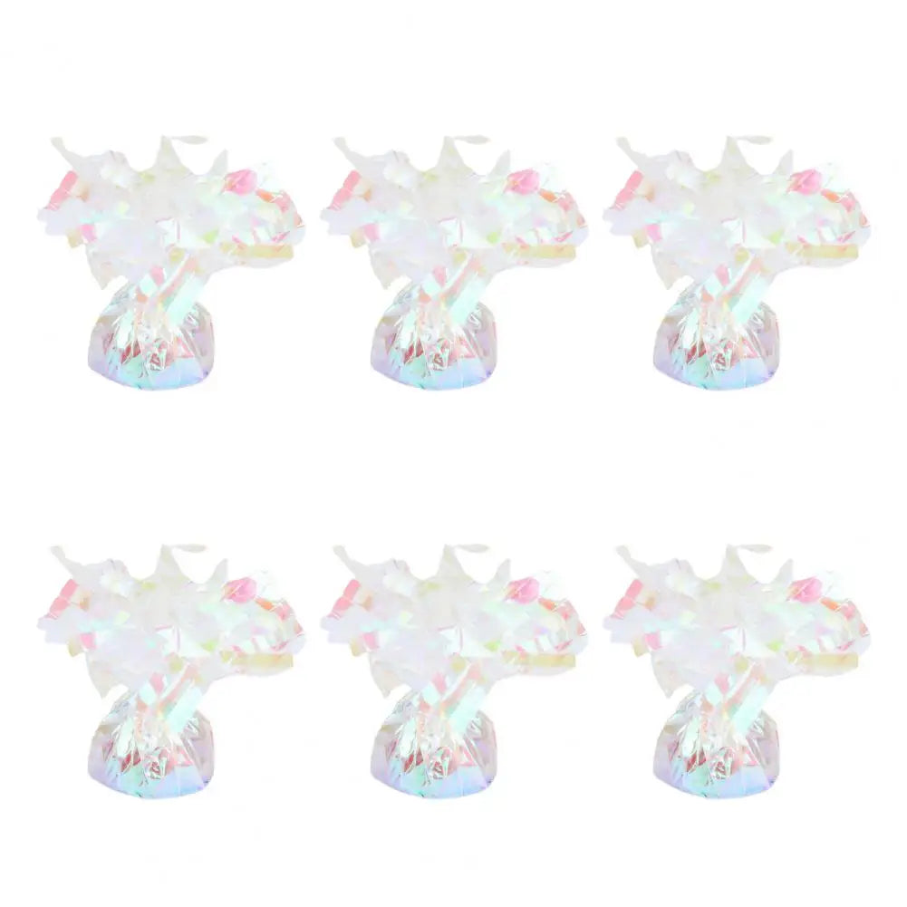6Pcs Balloon Weight Holder Anti-Floating Foil Paper-Wrapped Long-Lasting Balloon Weights Stainless Balloon Fixation Tool