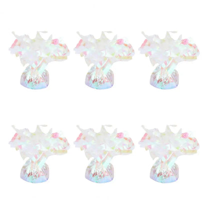 6Pcs Balloon Weight Holder Anti-Floating Foil Paper-Wrapped Long-Lasting Balloon Weights Stainless Balloon Fixation Tool