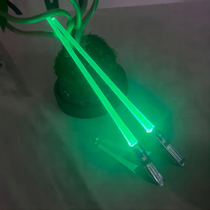 1 Pair LED Lightsaber Chopsticks Luminous Reusable Kitchen Light up LED Chopstick Glowing BPA Free Food Safe Chopsticks