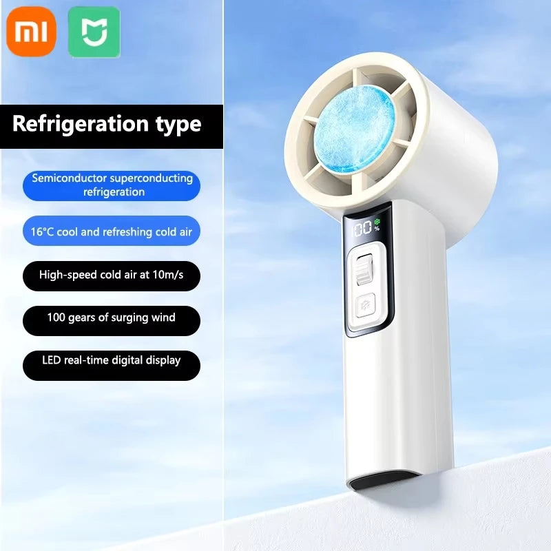 Xiaomi Portable Mini Fan Quick Cooling Air Conditioner High-Speed Handheld Electric Fan 4000Mah Rechargeable Outdoor Travel Fan
