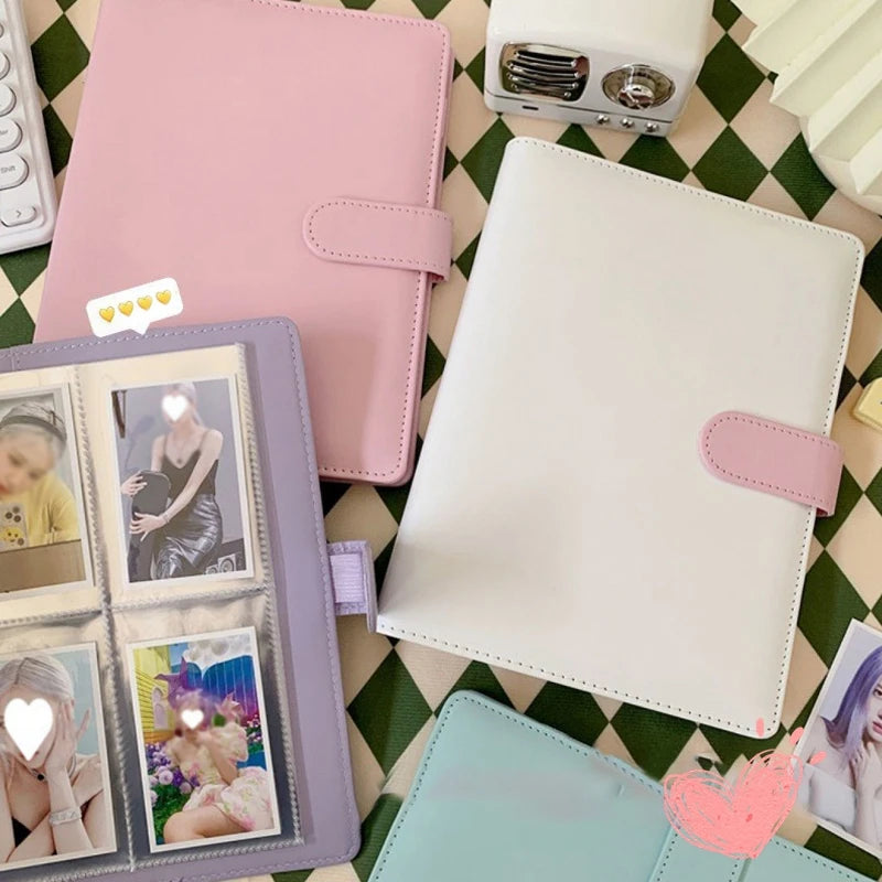 A5 PU Leather Photo Album INS Multi-Pockets Kpop Photocard Binder Photo Card Holder Card Collect Book Photo Binder Cover 포카 바인더