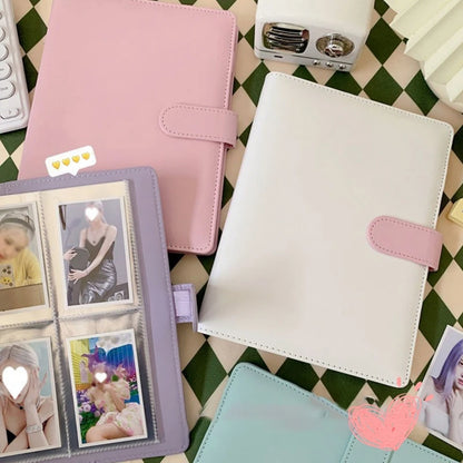 A5 PU Leather Photo Album INS Multi-Pockets Kpop Photocard Binder Photo Card Holder Card Collect Book Photo Binder Cover 포카 바인더