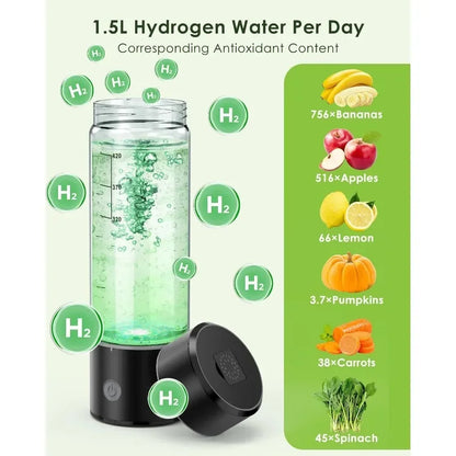 Hydrogen Water Bottle,3 Min Rapid Hydrogen Water Bottle Generator with SPE PEM Technology Portable Hydro Water Bottle Suitable