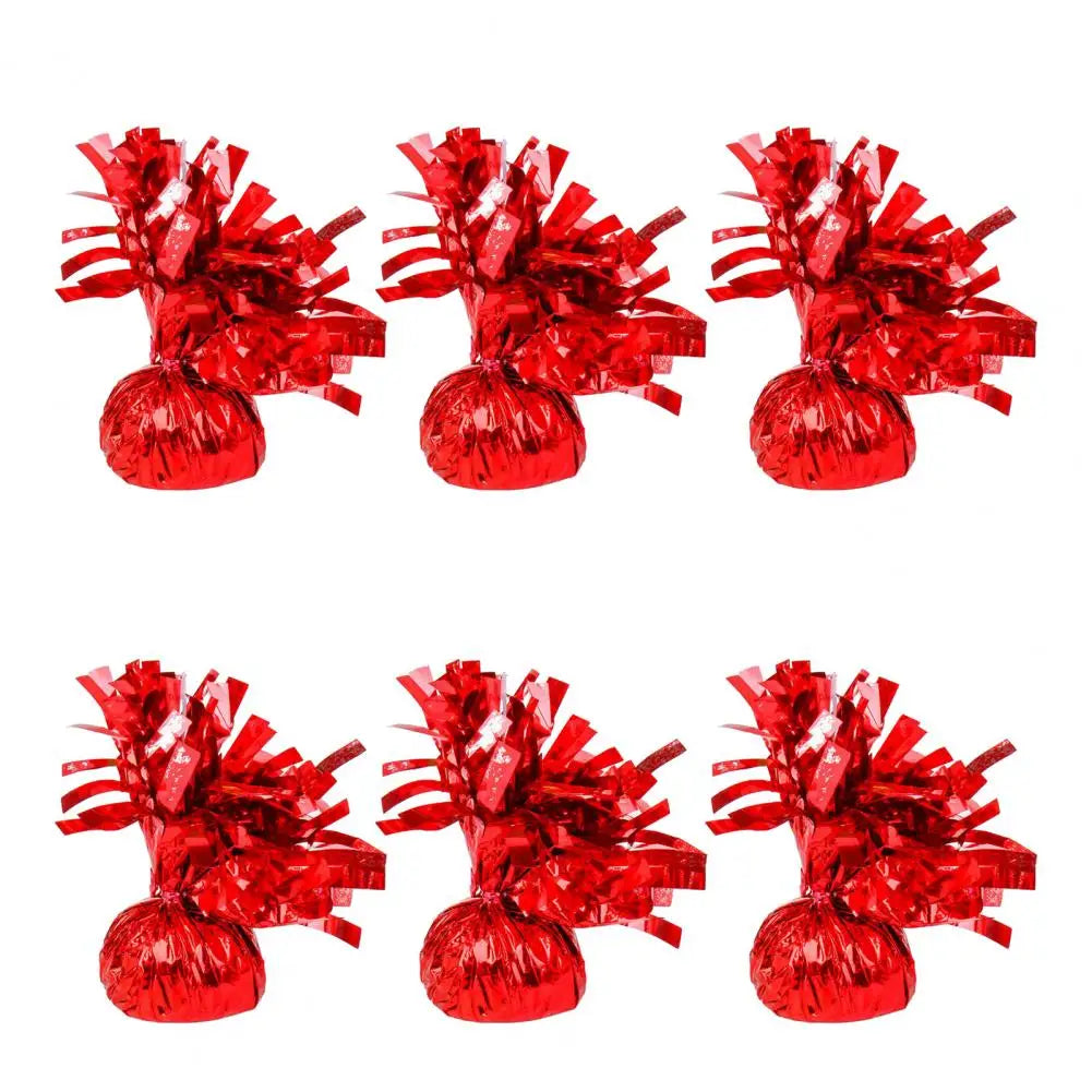 6Pcs Balloon Weight Holder Anti-Floating Foil Paper-Wrapped Long-Lasting Balloon Weights Stainless Balloon Fixation Tool