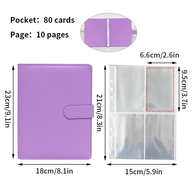 A5 PU Leather Photo Album INS Multi-Pockets Kpop Photocard Binder Photo Card Holder Card Collect Book Photo Binder Cover 포카 바인더