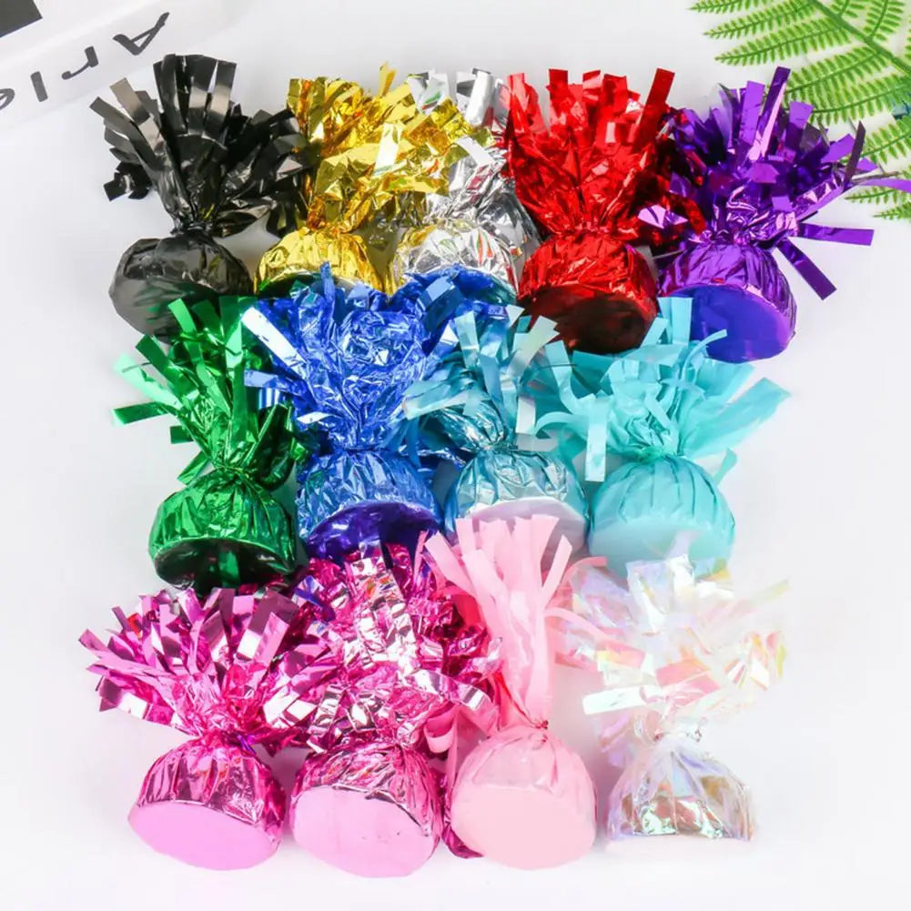 6Pcs Balloon Weight Holder Anti-Floating Foil Paper-Wrapped Long-Lasting Balloon Weights Stainless Balloon Fixation Tool
