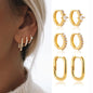 Dainty Zircon Small Stackable 14K Gold Plated Earrings Set for Women Multiple Piercing Cartilage Huggie Hoop Earring Jewelry