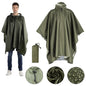 Outdoor 3 in 1 Military Raincoat Hooded Sleeve Waterproof Rain Poncho Motorcycle Rain Cover Camping Hiking Travel Rainwear Tent