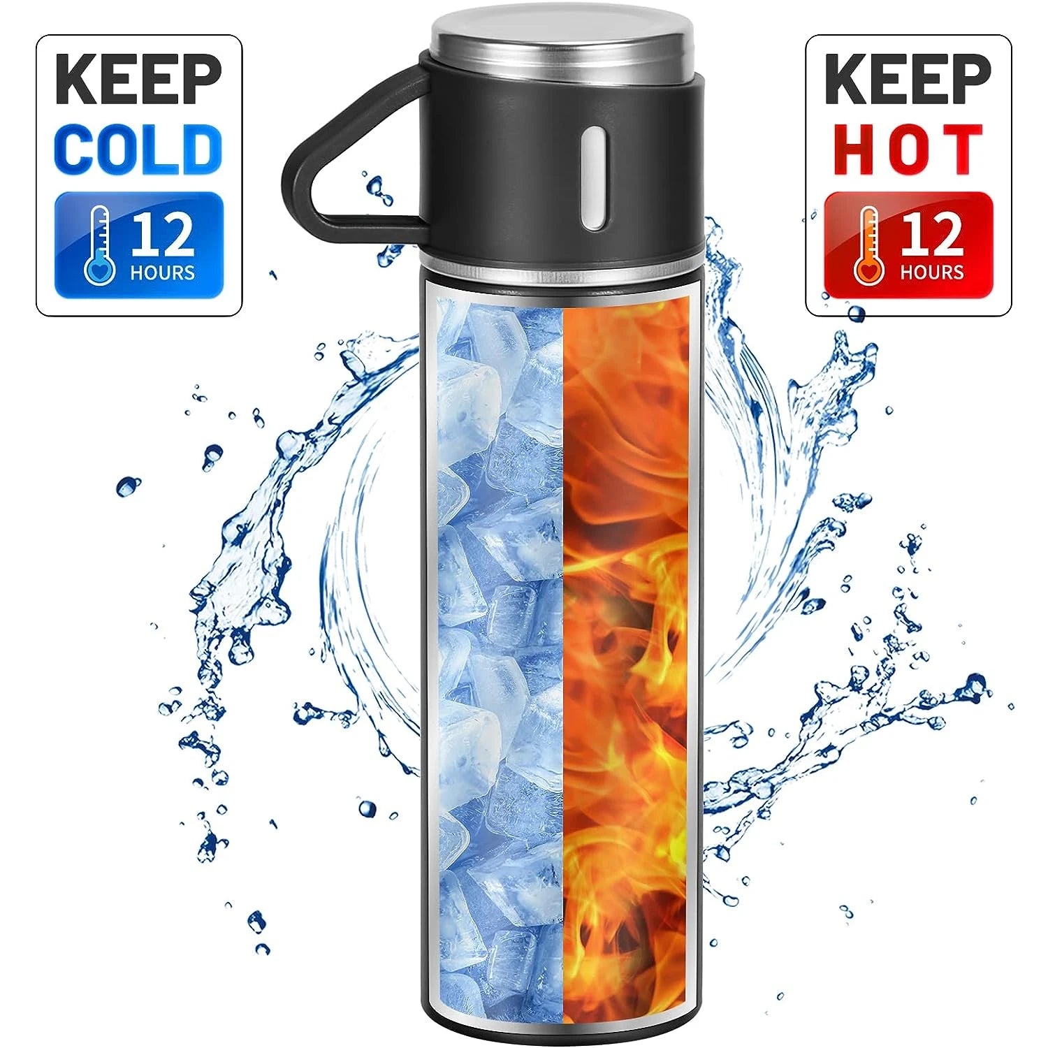 500ML Stainless Steel Vacuum Flask Office Business Style Thermos Cup Coffee Tea Insulation Cup Outdoor Thermal Water Bottle