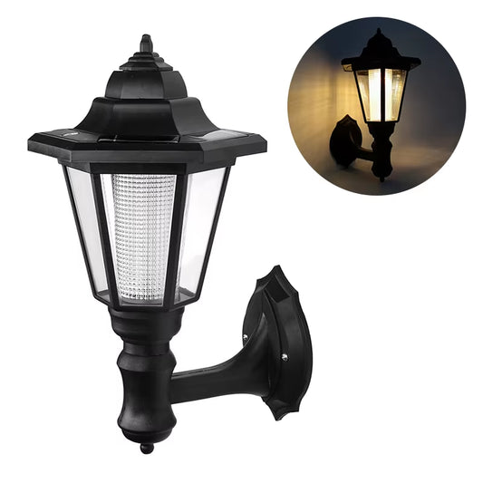 Retro Solar Wall Lights, Outdoor Hexagonal Lamp, IP65 Waterproof Fence Light, LED Landscape Lighting, for Courtyard,Gargen,Decor