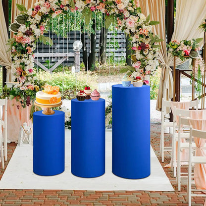 3Pcs Cylinder Pedestal Covers Plinth Stand Pillar Covers Cylinder Plinth Stand Covers for Engagement Wedding Decoration Props