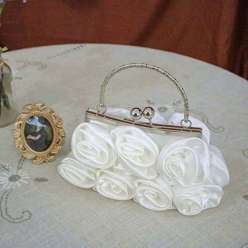 Fashion Women'S Bag Rose Flower Solid Color Handbag Casual Evening Party Wedding Handbags Luxury Women Clutch Bag Сумка Женская