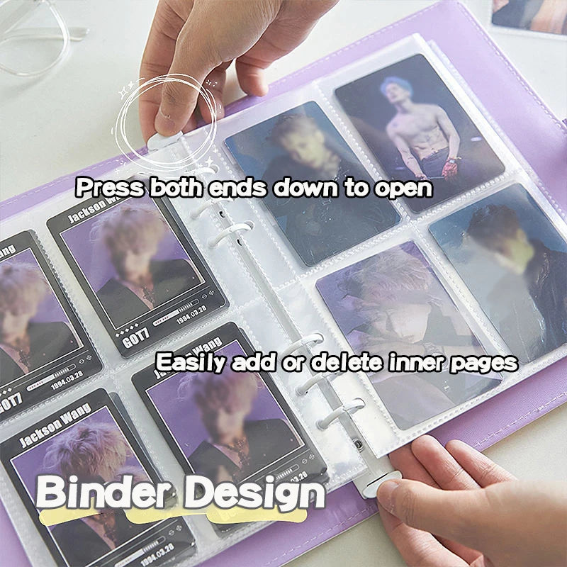 A5 PU Leather Photo Album INS Multi-Pockets Kpop Photocard Binder Photo Card Holder Card Collect Book Photo Binder Cover 포카 바인더