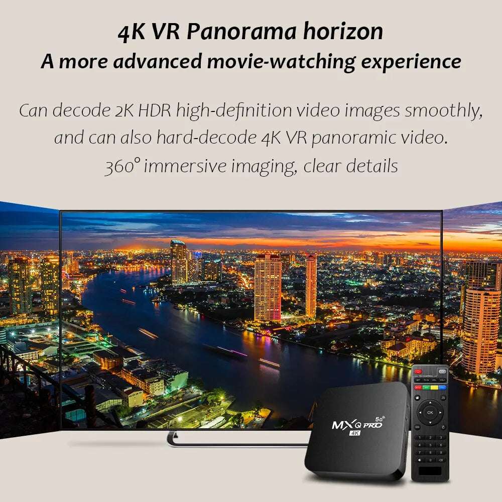 New Smart TV Box -PRO 4K HD Android 10.0 Smart TV Box 2.4/5G Dual-Wifi 3D Video Media Player Home Theater TV Set-Top Box