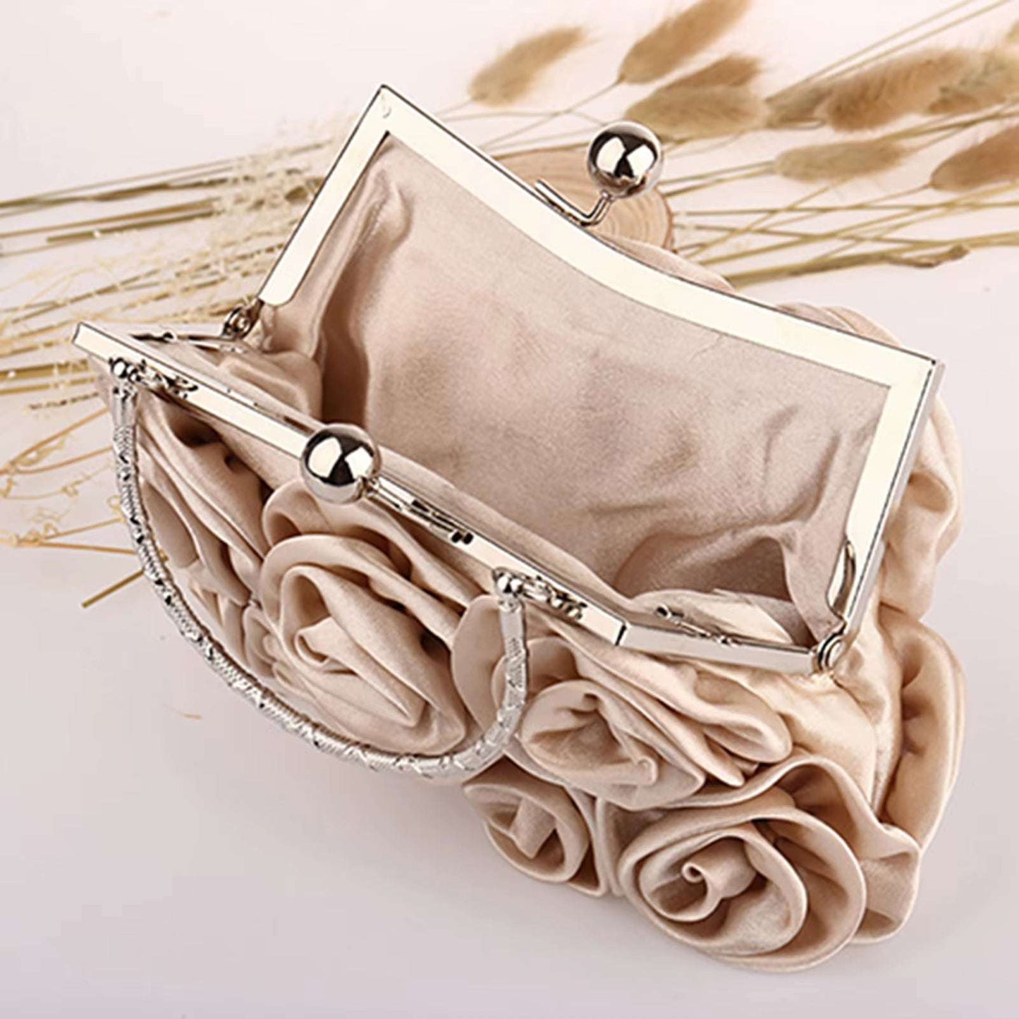 Fashion Women'S Bag Rose Flower Solid Color Handbag Casual Evening Party Wedding Handbags Luxury Women Clutch Bag Сумка Женская