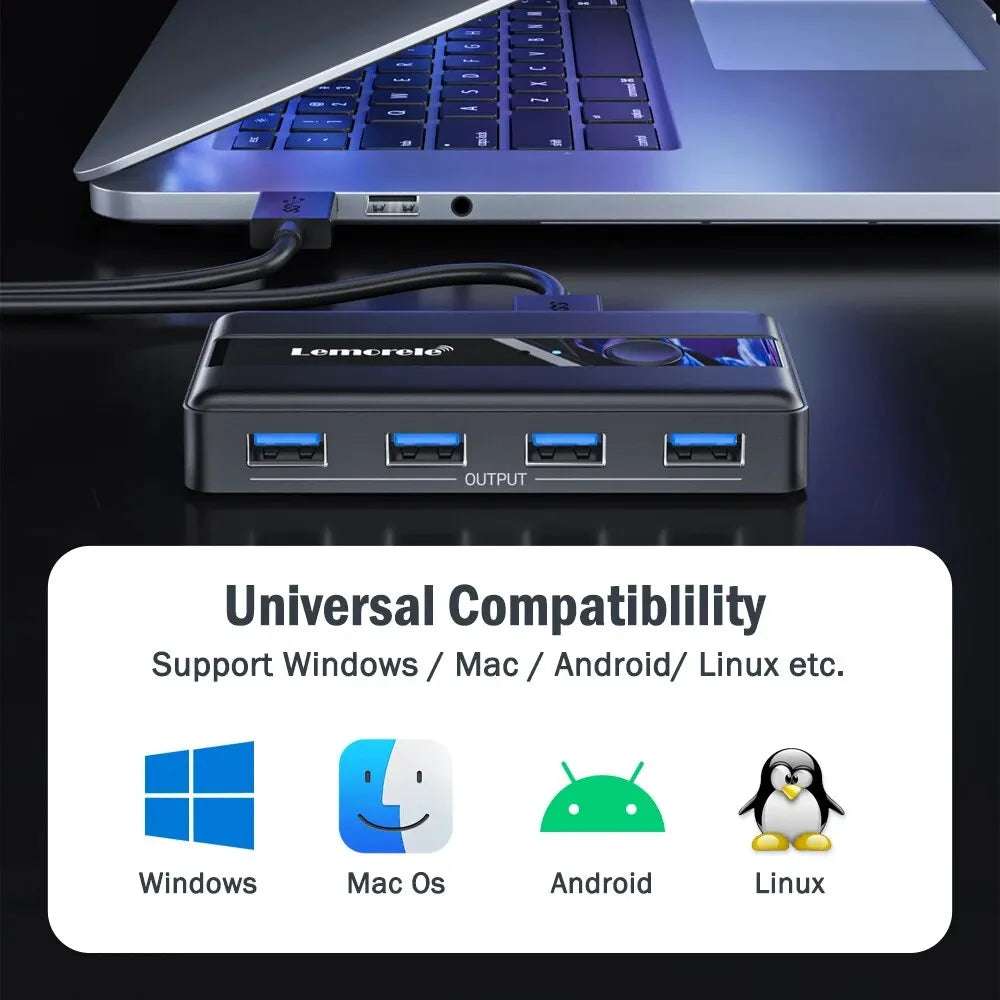 USB KVM Switch Adapter USB 3.0 Switcher 2 Input 4 Output USB Switch KVM Switcher Printer Sharer for Computer Keyboard