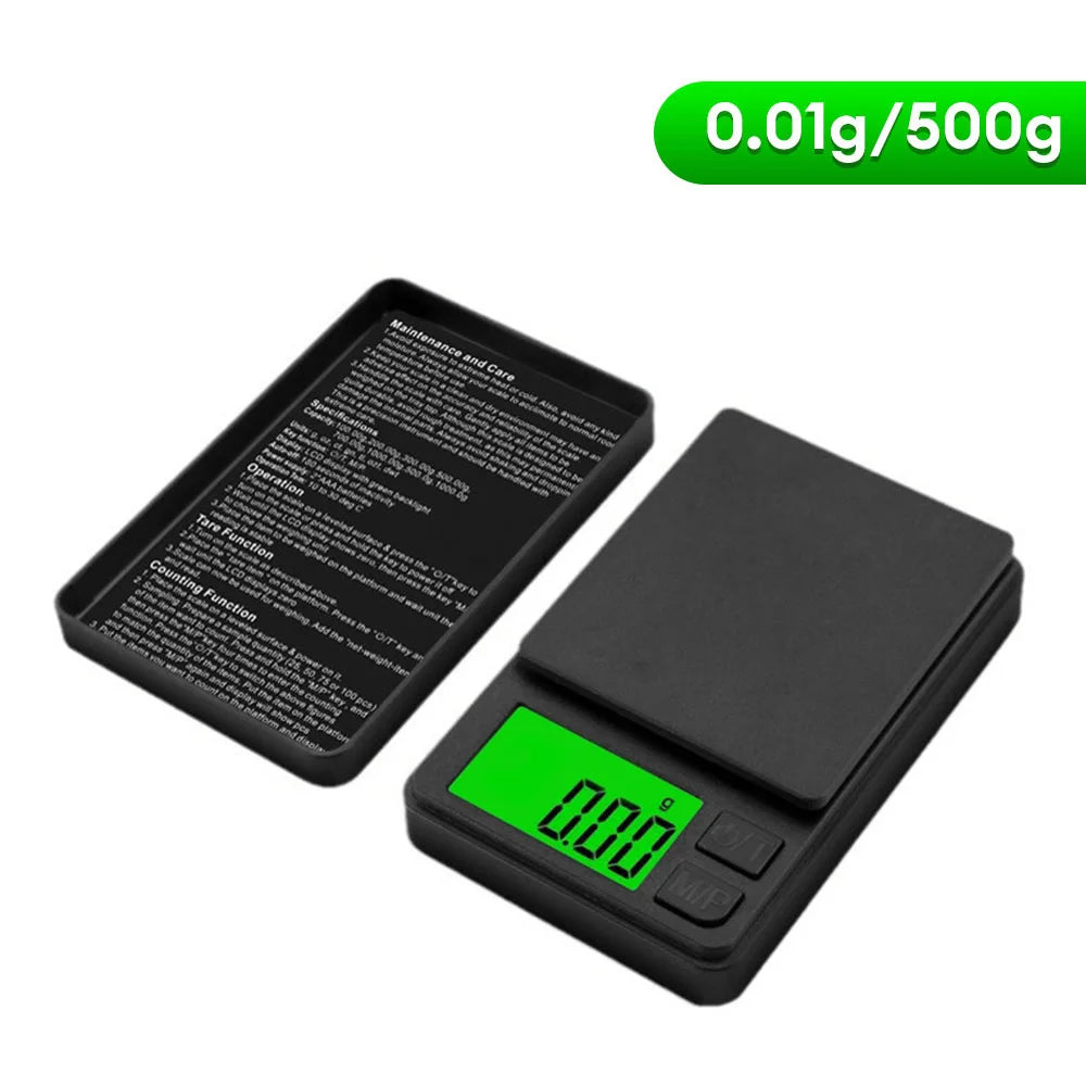 500G*0.01G Accurate Electronic Jewelry Gram Scale Precision Scale Portable Calibration Function Ultra-Clear Display Kitchen Tool