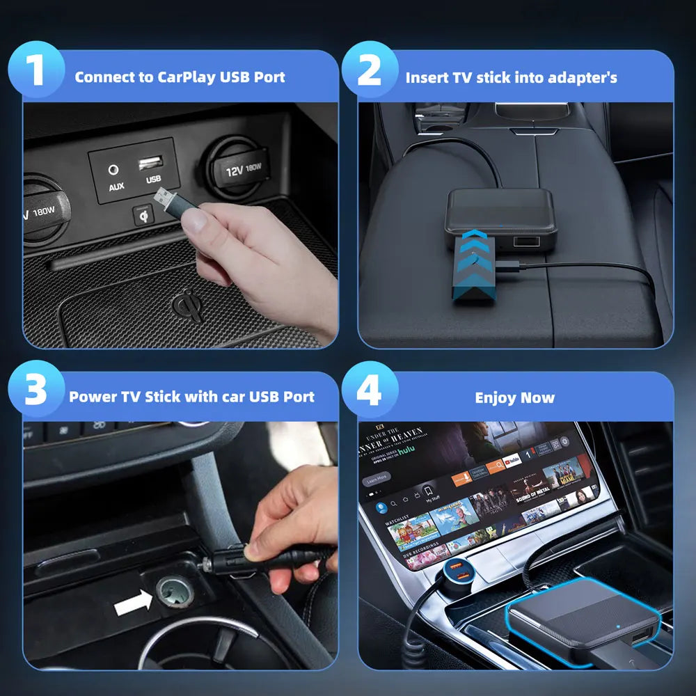 Car TV Mate Converter for Fire Google TV Stick to OEM Wired Carplay Car for Watch TV Video Car Accessories