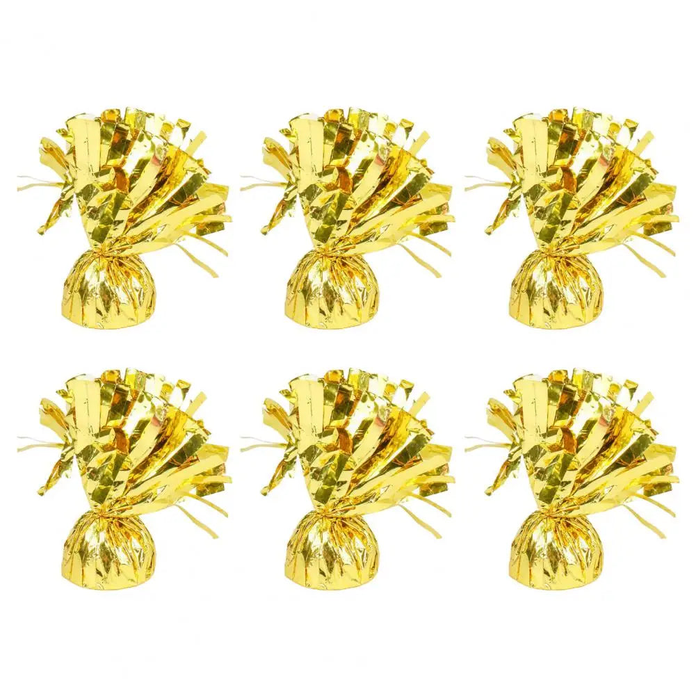 6Pcs Balloon Weight Holder Anti-Floating Foil Paper-Wrapped Long-Lasting Balloon Weights Stainless Balloon Fixation Tool