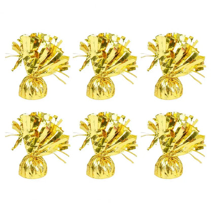 6Pcs Balloon Weight Holder Anti-Floating Foil Paper-Wrapped Long-Lasting Balloon Weights Stainless Balloon Fixation Tool