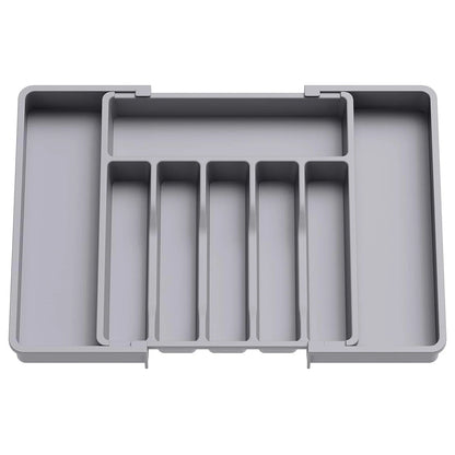 Upgradation Adjustable Flatware Tableware Organizer with Dividers Utensil Holder Plastic Storage Tray for Spoons Forks Knives