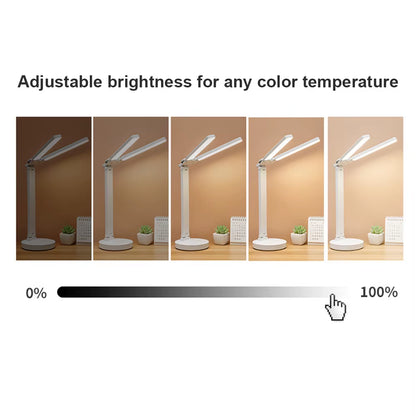 LED Desk Lamp 3 Levels Dimmable Touch Night Light USB Rechargeable Eye Protection Foldable Table Lamp for Bedroom Bedside Readin