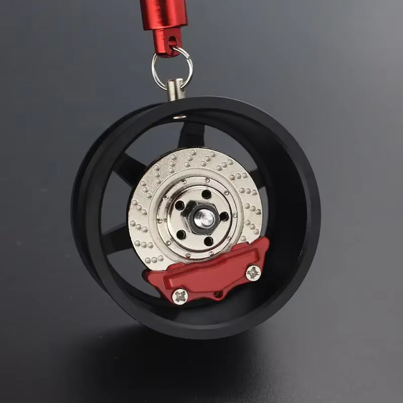 Car Mirror Rearview Pendant Auto Interior Decor Pendants Aluminum Wheel with Shock Absorber Ornament Hanging Accessories