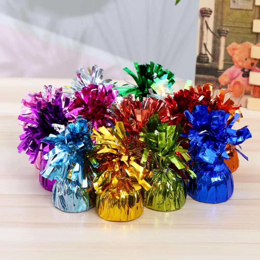 6Pcs Balloon Weight Holder Anti-Floating Foil Paper-Wrapped Long-Lasting Balloon Weights Stainless Balloon Fixation Tool