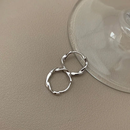 European Small Mobius Ring Stud Earrings Women 2021 Minimalist Metal Twisted Piercing Korean Fashion Jewelry