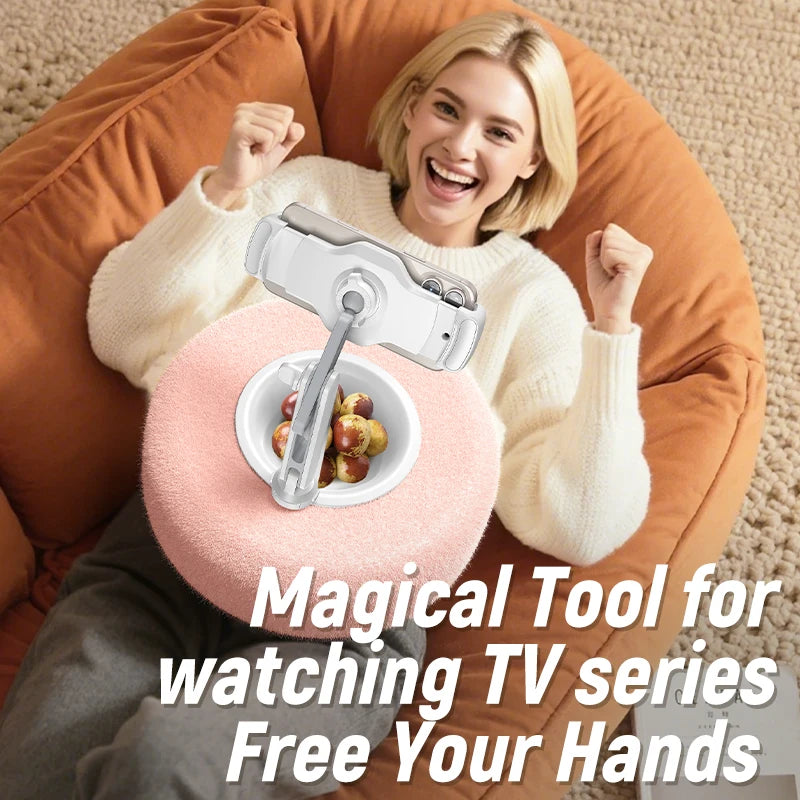 Plush Pillow Mobile Phone Tablet Holder Desktop Stand Adjustable Length Angle for Binge-Watching Live Straming Video Chat