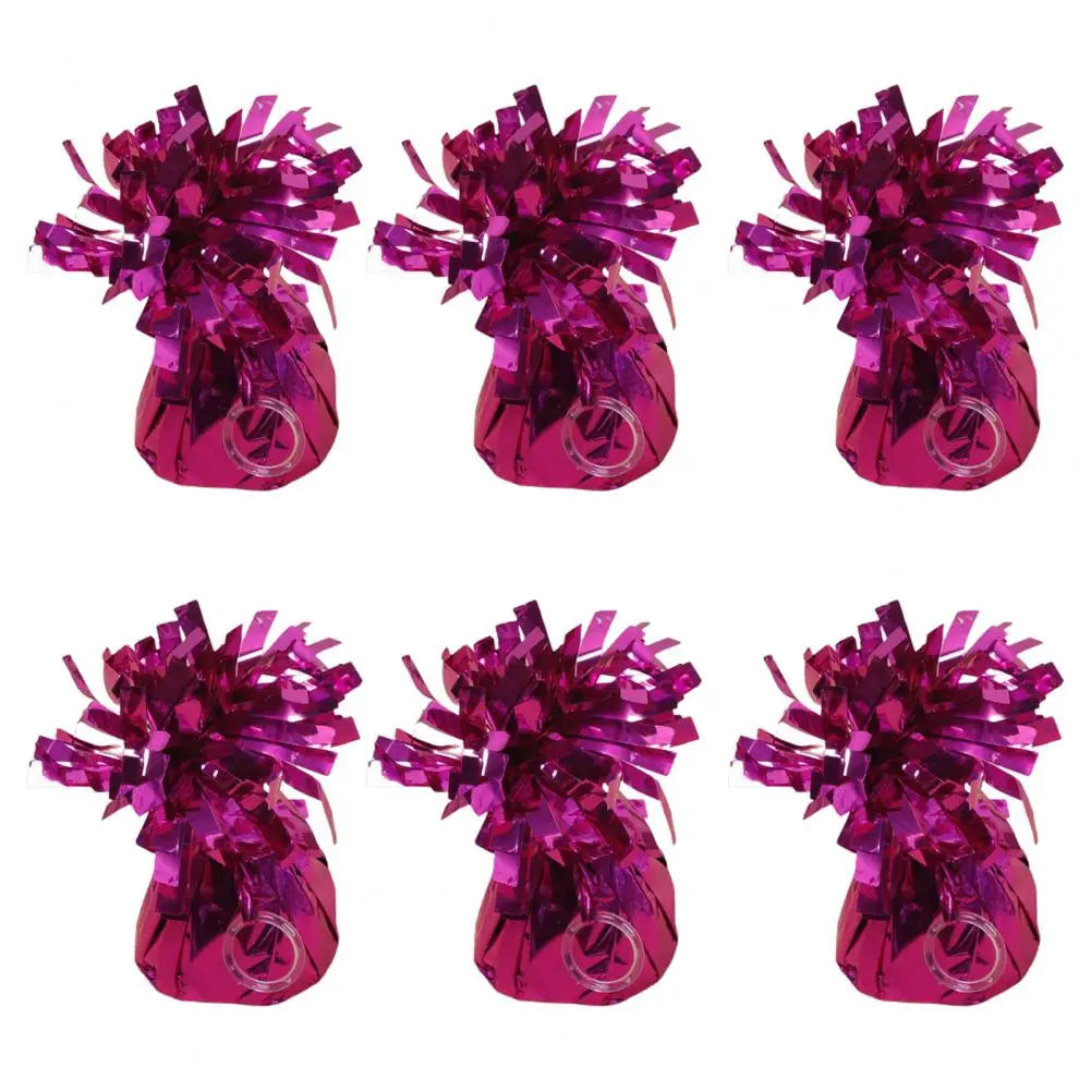 6Pcs Balloon Weight Holder Anti-Floating Foil Paper-Wrapped Long-Lasting Balloon Weights Stainless Balloon Fixation Tool