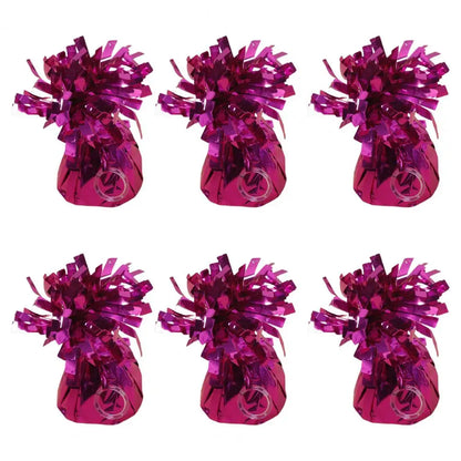 6Pcs Balloon Weight Holder Anti-Floating Foil Paper-Wrapped Long-Lasting Balloon Weights Stainless Balloon Fixation Tool