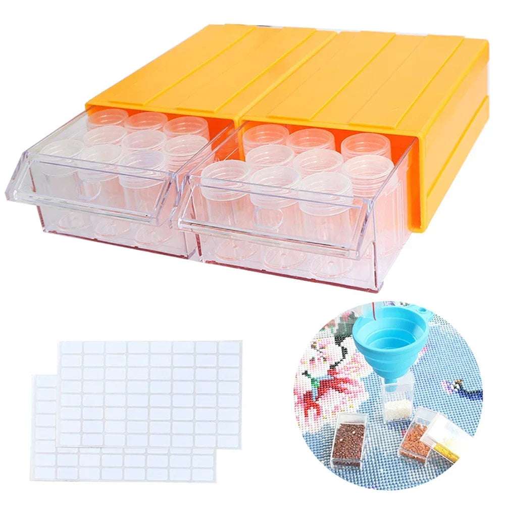 The New Diamond Painting Tool Diy Storage Box Nail Jewelry Storage Drawer Box round Bottle Diamond Drill Plate Combination Set