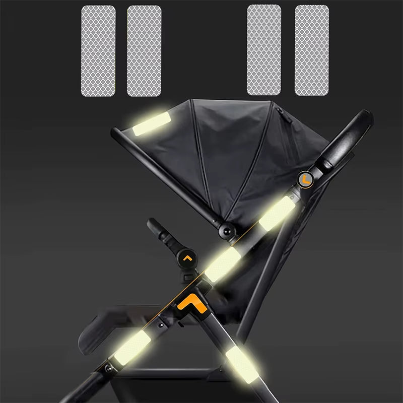 10PCS Baby Stroller Anti-Collision Reflective Patch Bicycle Night Light Patch Safety Warning Patch Multiple Uses