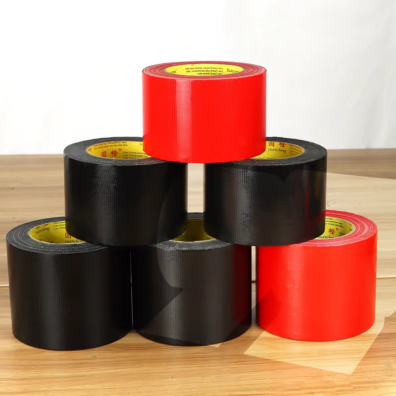 Black Adhesive Fabric Duct Tape, Electric Bicycle Seat Repair, Tarpaulin Repair,Blocks Water and Leaves No Glue，1Roll