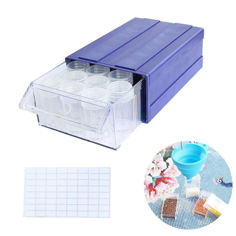The New Diamond Painting Tool Diy Storage Box Nail Jewelry Storage Drawer Box round Bottle Diamond Drill Plate Combination Set