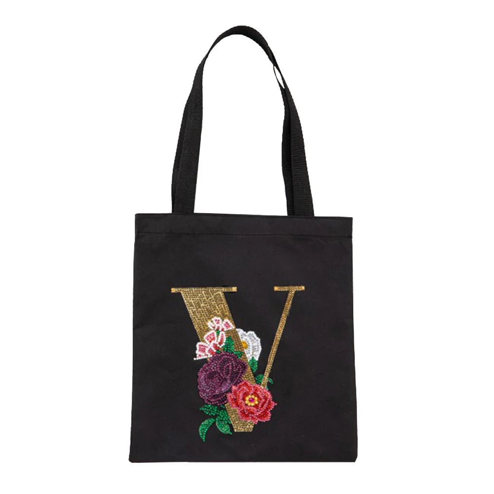 A-Z DIY Diamond Painting Handbag Mosaic Drill Eco-Friendly Shopping Storage Bags Cross Stitch Grocery Tote Home Craft Organizer