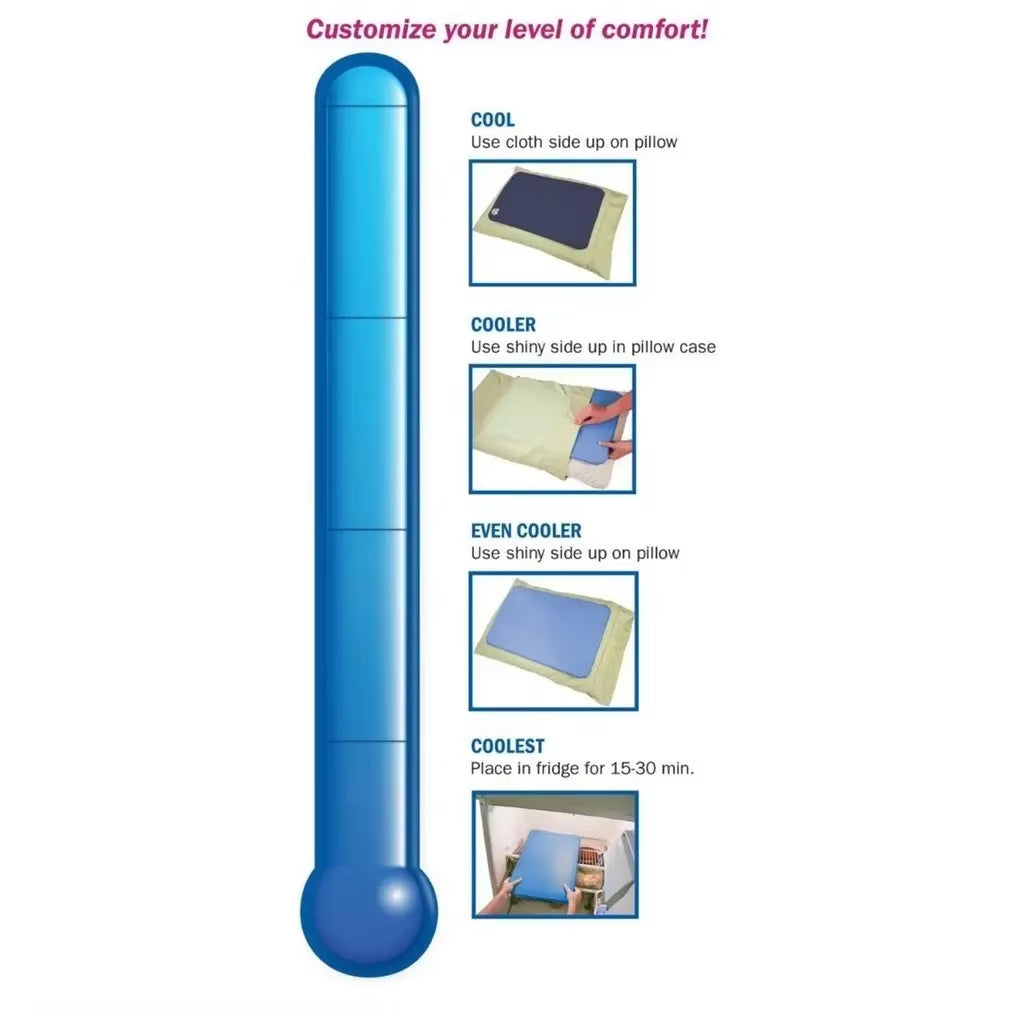 Comfortable Summer Cool Therapy Help Sleeping Aid Pad Mat Muscle Relief Cooling Gel Pillow Ice Pad Massager Water Pillows