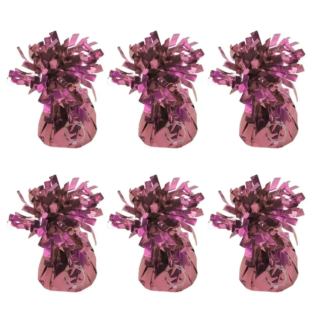 6Pcs Balloon Weight Holder Anti-Floating Foil Paper-Wrapped Long-Lasting Balloon Weights Stainless Balloon Fixation Tool