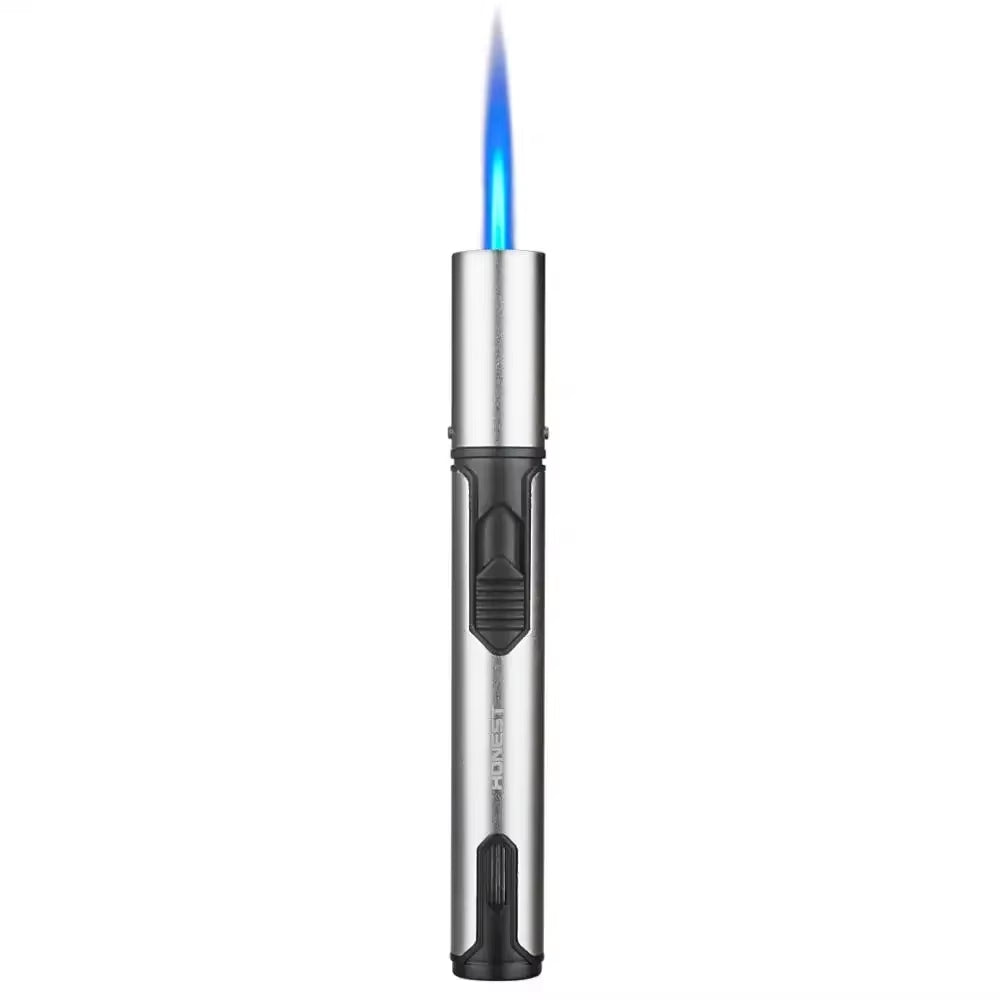New HONEST Cigar Lighter Jet Flame Portable Butane Torch Lighter with Punch Mini Plastic Cigarette Lighter for Gift （No Gas）