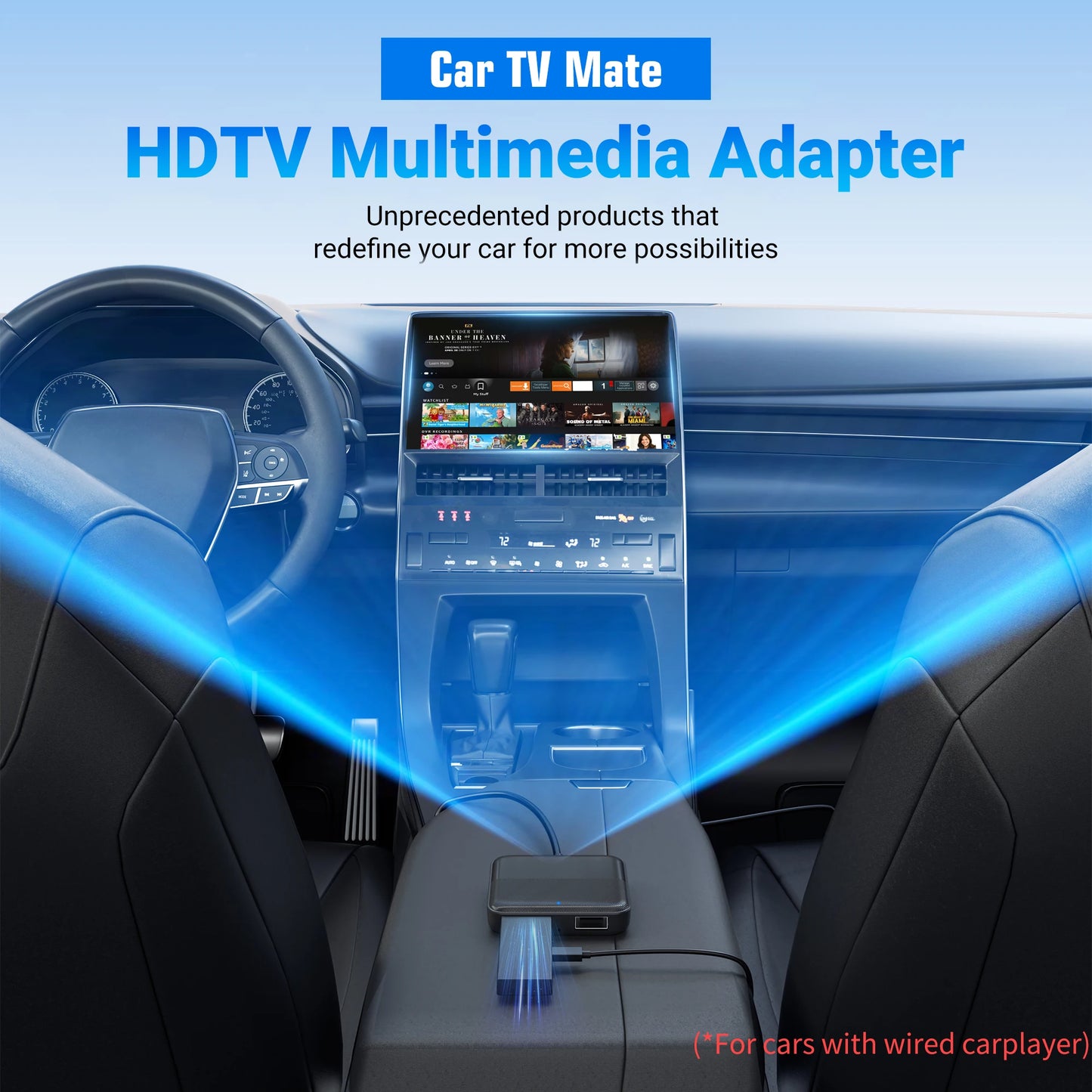 Car TV Mate Converter for Fire Google TV Stick to OEM Wired Carplay Car for Watch TV Video Car Accessories