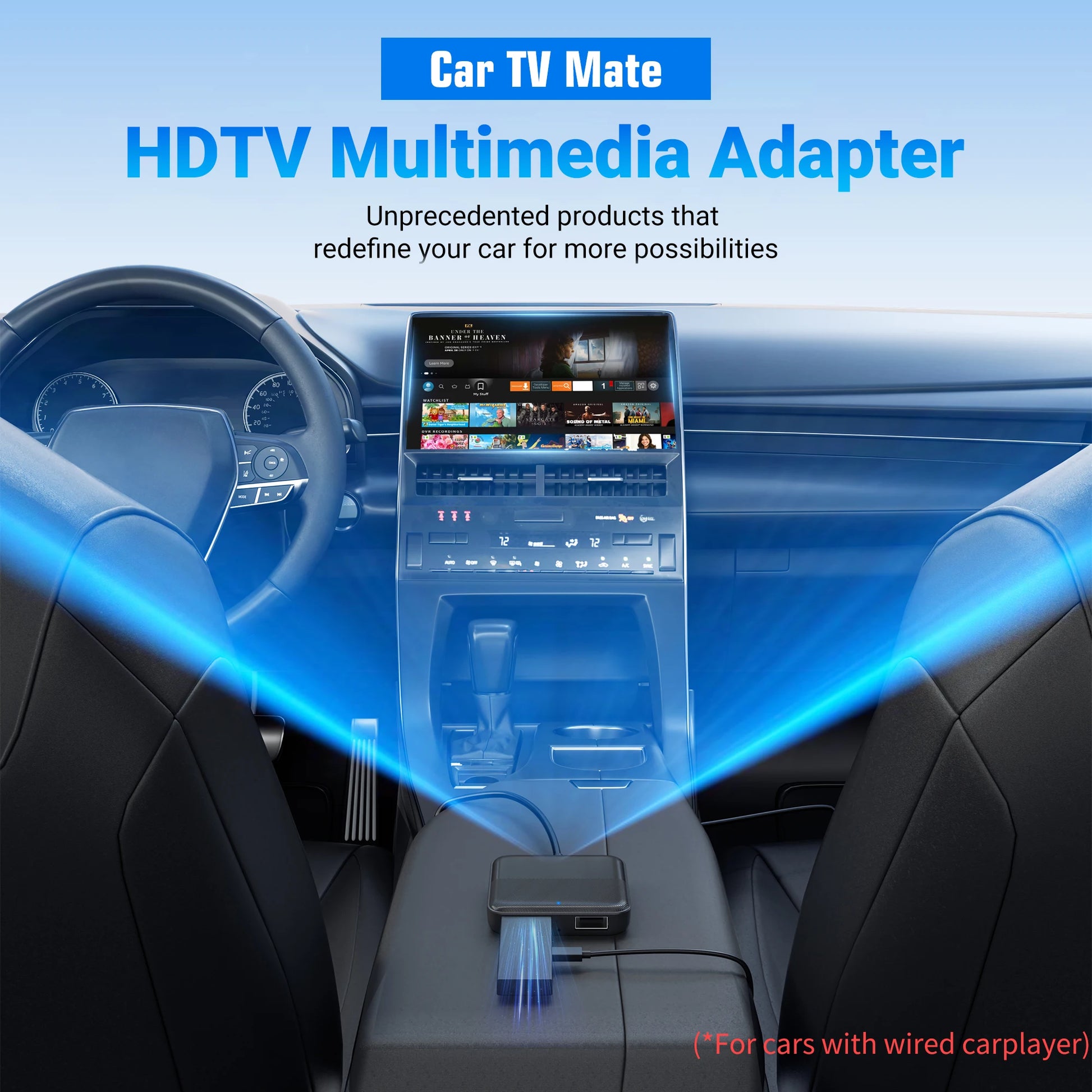 Car TV Mate Converter for Fire Google TV Stick to OEM Wired Carplay Car for Watch TV Video Car Accessories