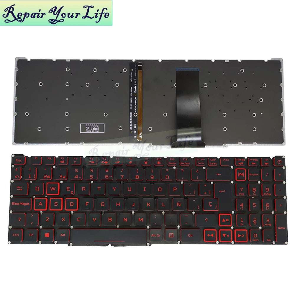 PT-BR Brazil US RU Backlit Keyboard for  Nitro 5 AN515-54 AN515-43 AN517-52 AN517-51 AN517-54 AN715-51 Spain LA IT TR GR FR